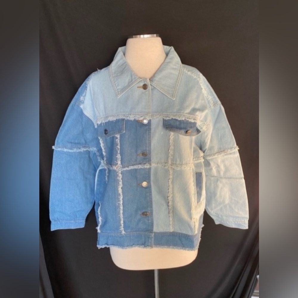 Women’s Patchwork Denim Jacket Large - image 1